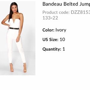 Boohoo White Jumpsuit